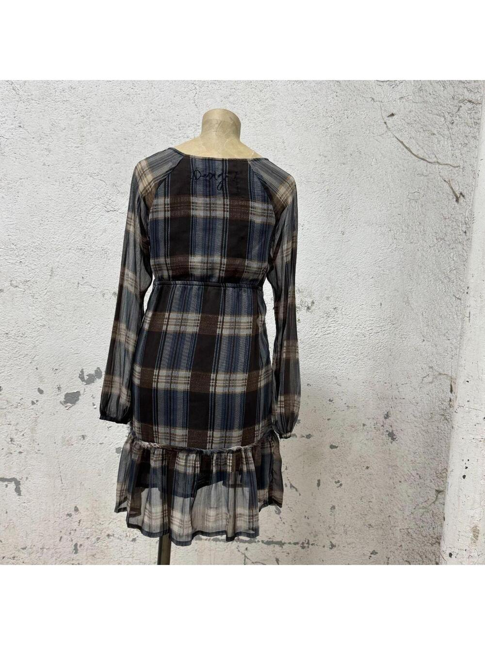 Vintage Desigual Archival "Grunge-Coquette" Plaid Mini Dress - Picture 5 of 8
